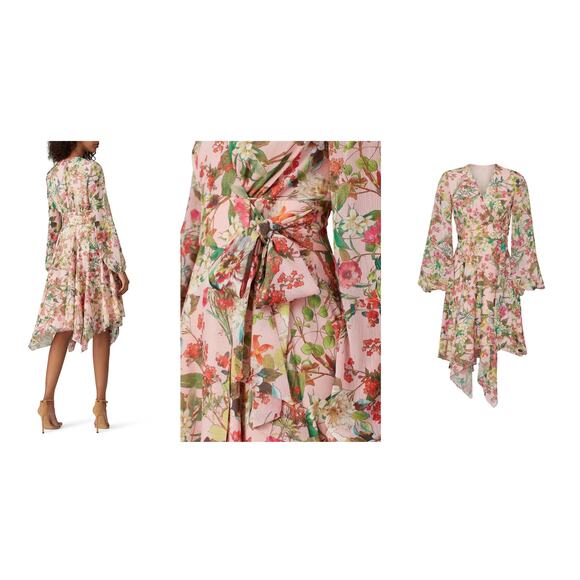 Jay Godfrey Eldon Dress, Pink Floral Pattern, Size 14, 395$ - Picture 3 of 9
